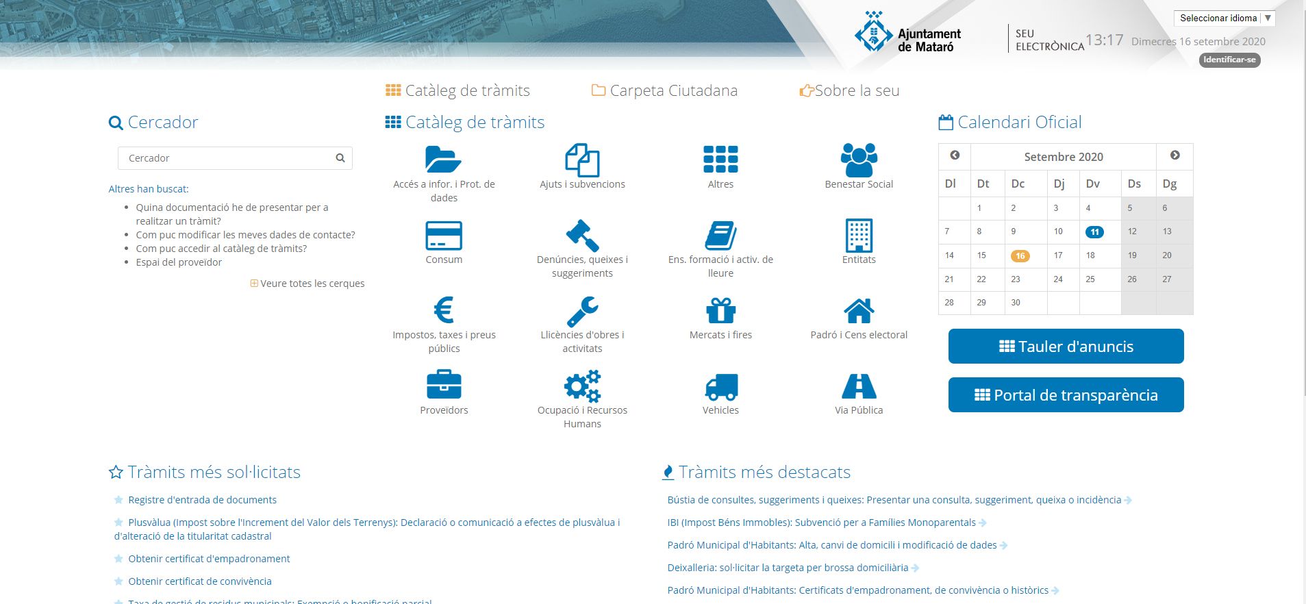 Sede electrónica donde hacer los trámites online