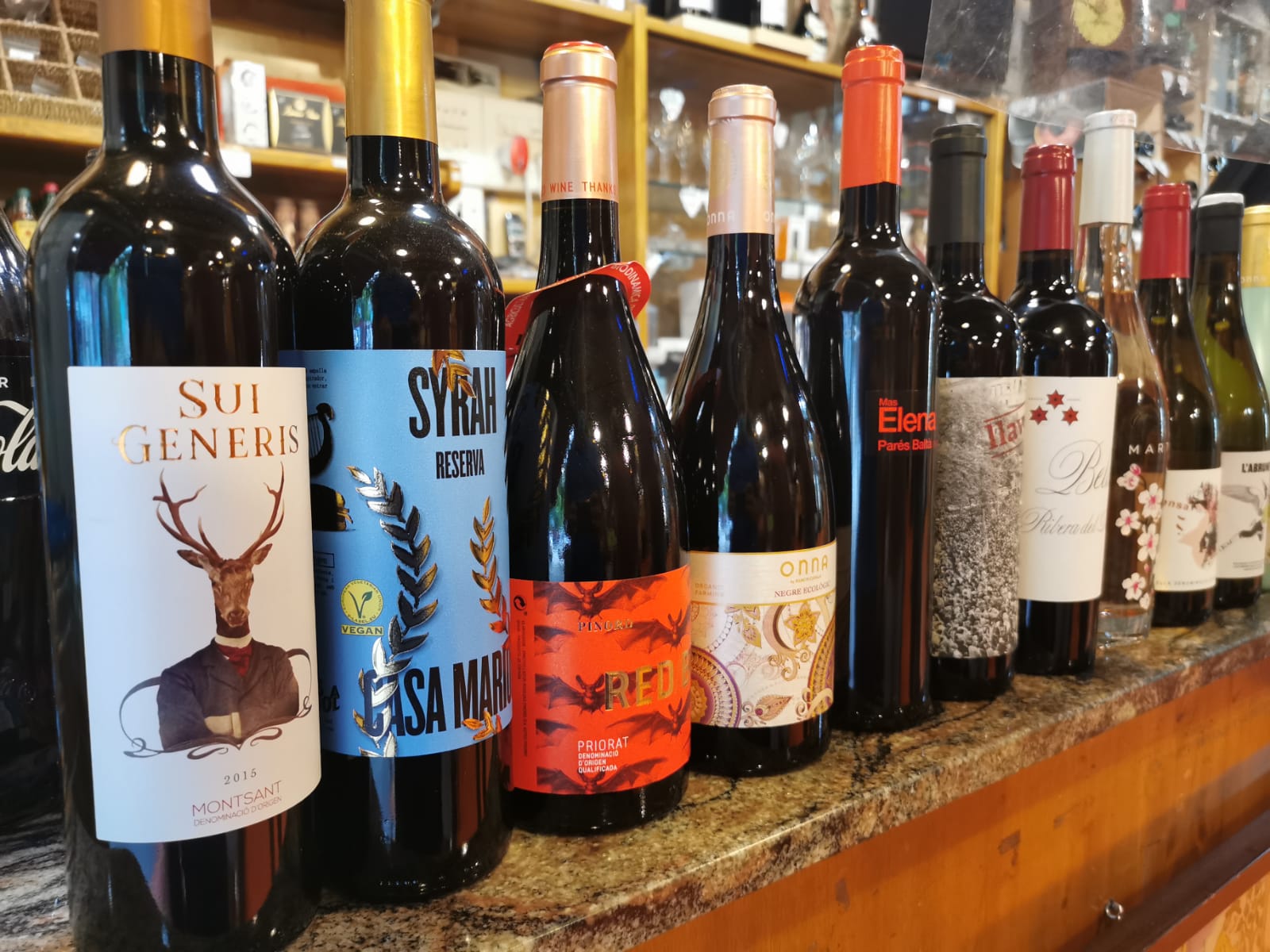 Alguns dels vins seleccionats.