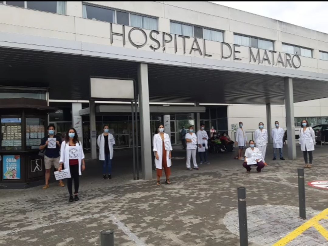 Protesta dels MIR a l'Hospital de Mataró