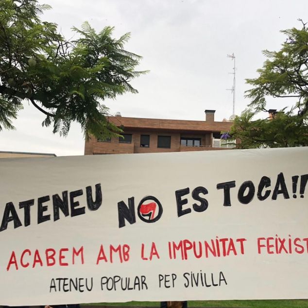 La pancarta de la concentració La pancarta de la concentració