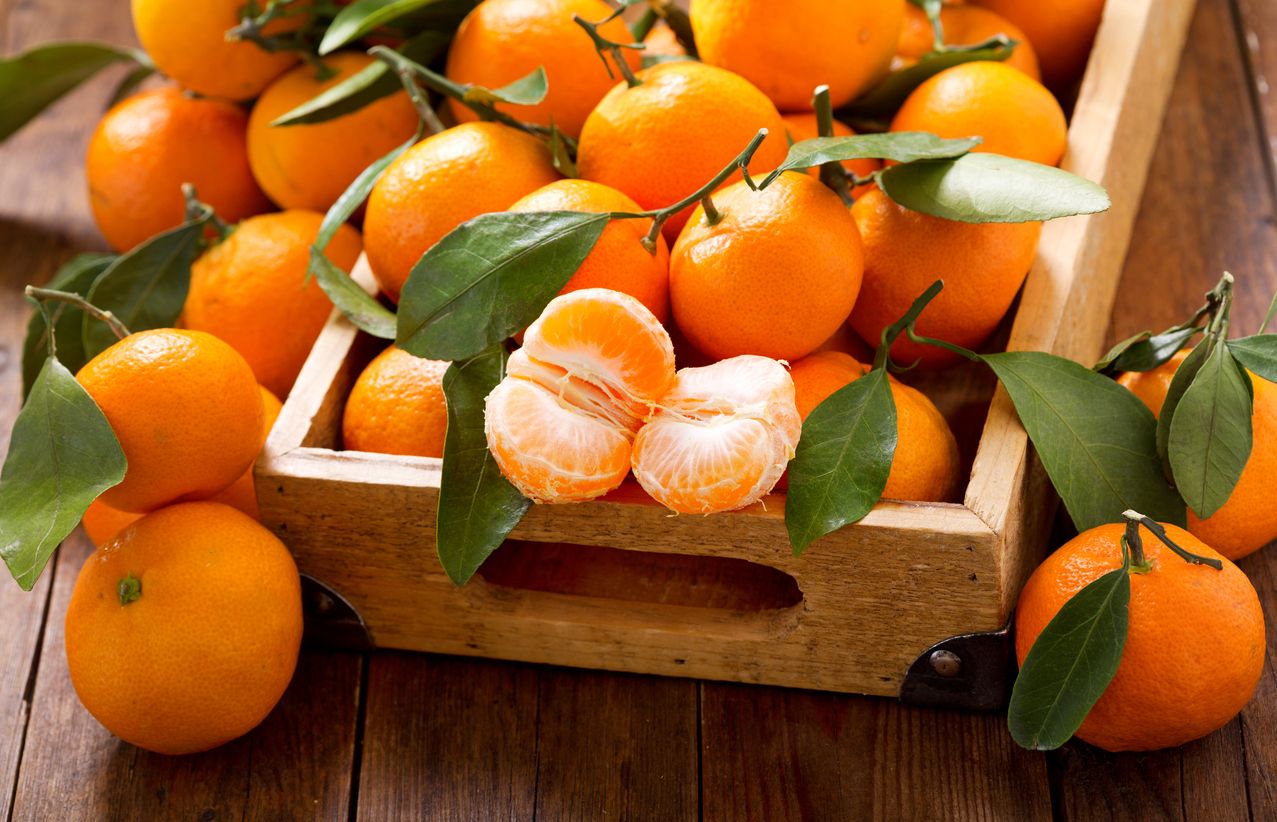 fruta de otoño mandarina