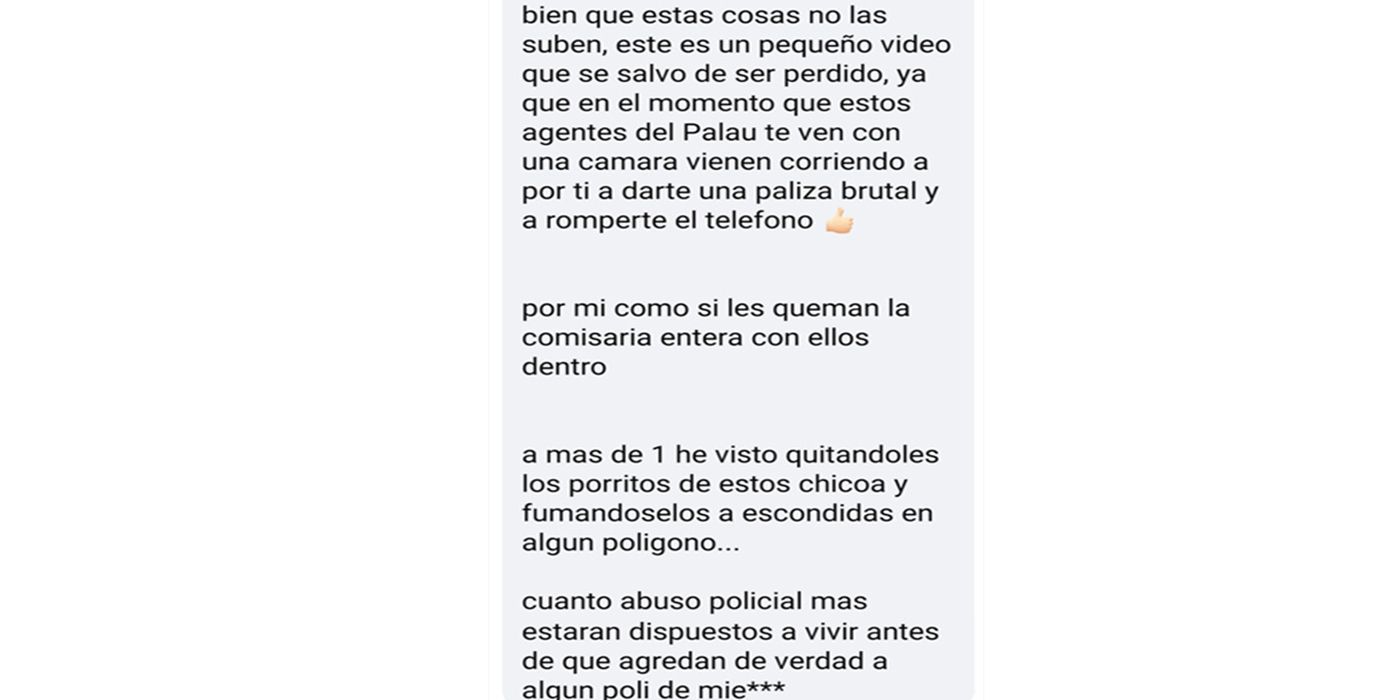 El comentario a Facebook que ha denunciado la policía local