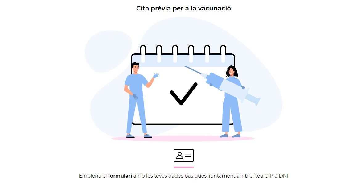 La web de cita prèvia per demanar la vacunació