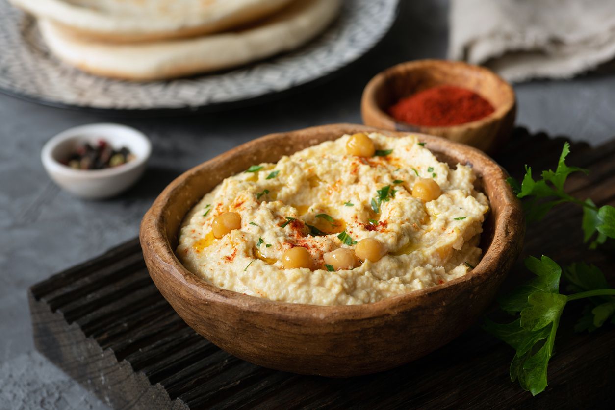Un hummus hecho en casa.