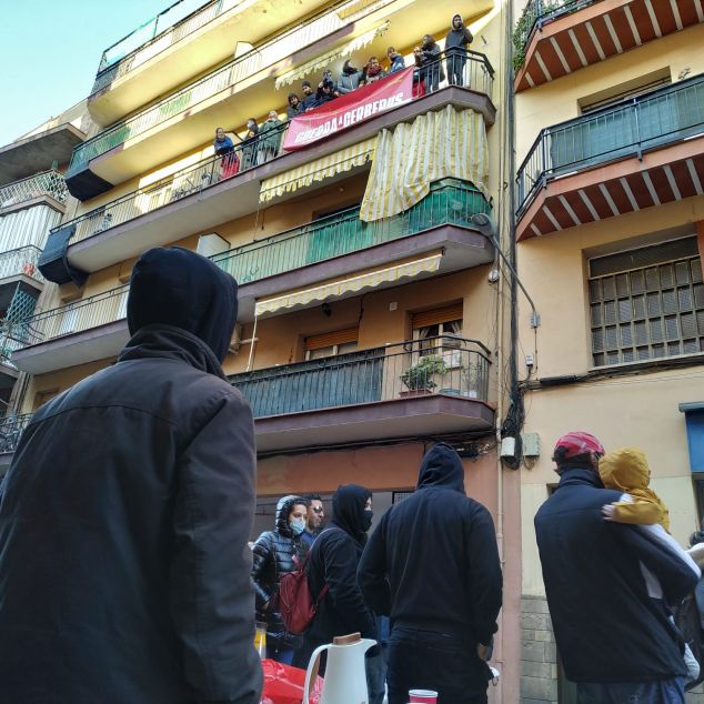 Un moment del desnonament d'aquest matí Un moment del desnonament d'aquest matí