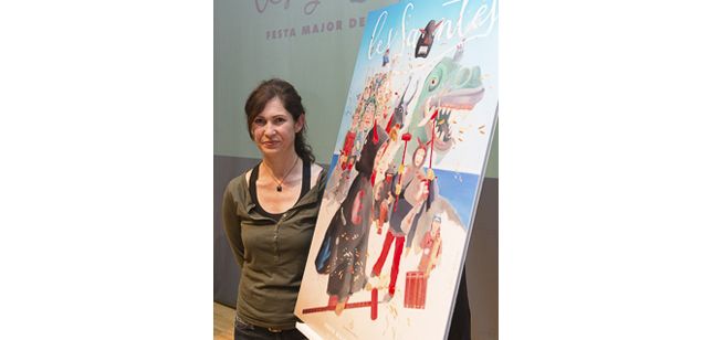 El artista con su obra. El artista con su obra.