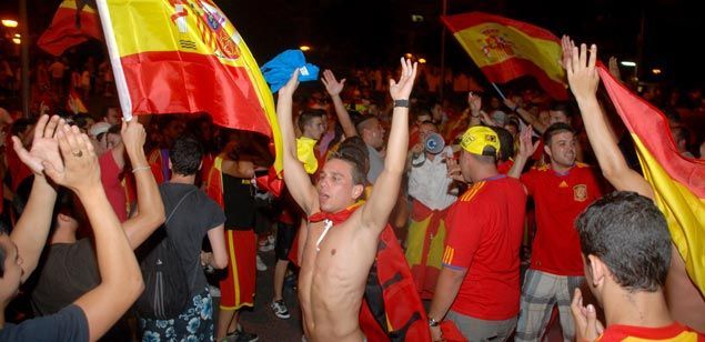 Celebración en la plaza de Italia