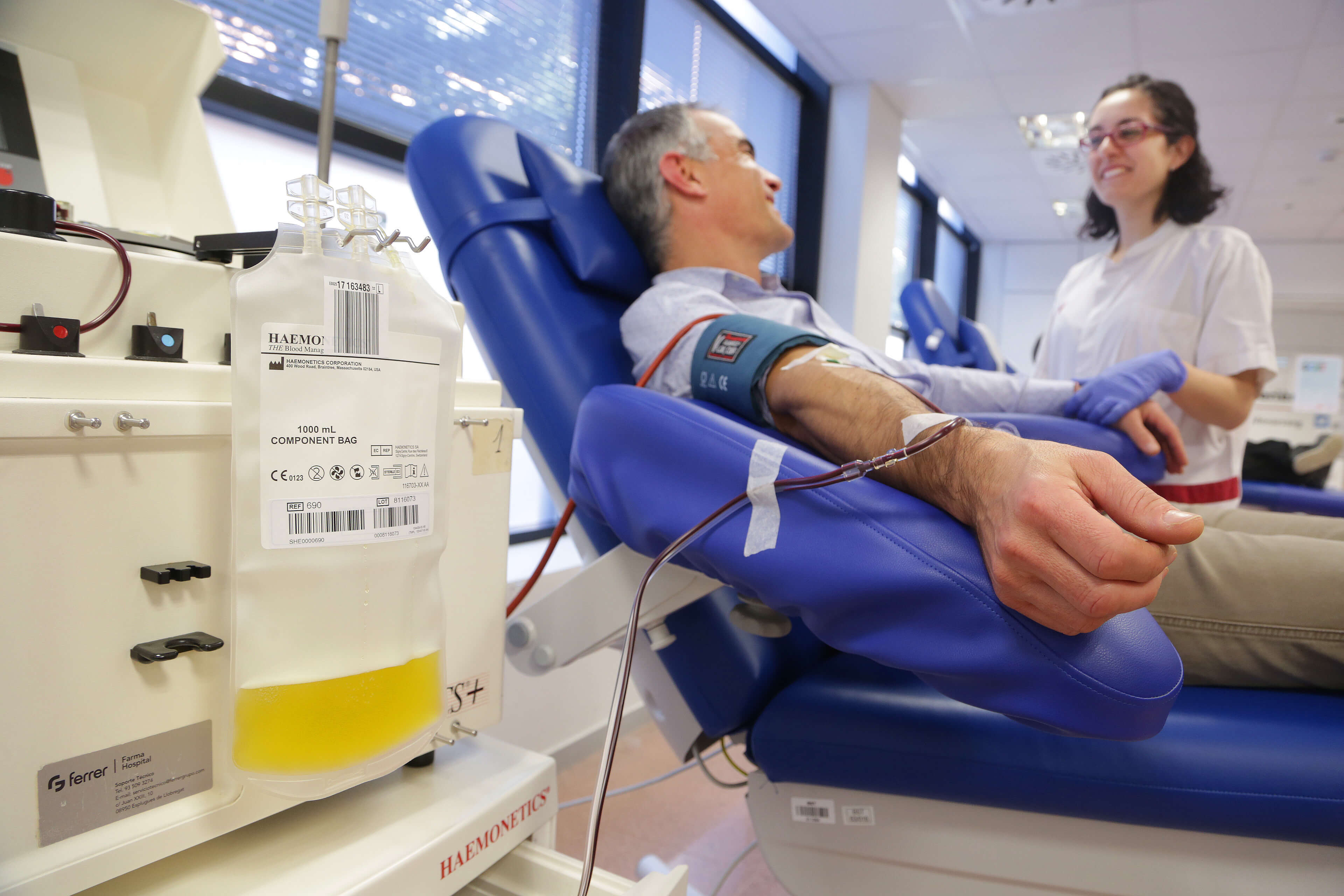 La donació de plasma es farà a centres cívics de Mataró. Foto: Banc de Sang
