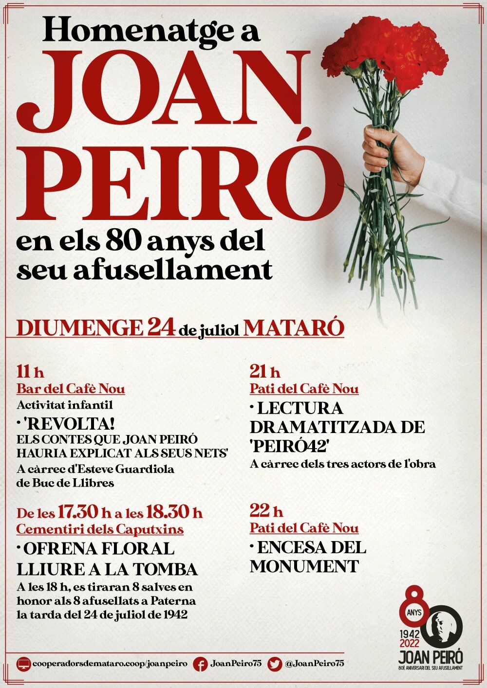 Més actes per la diada del 24 de juliol en record de Joan Peiró
