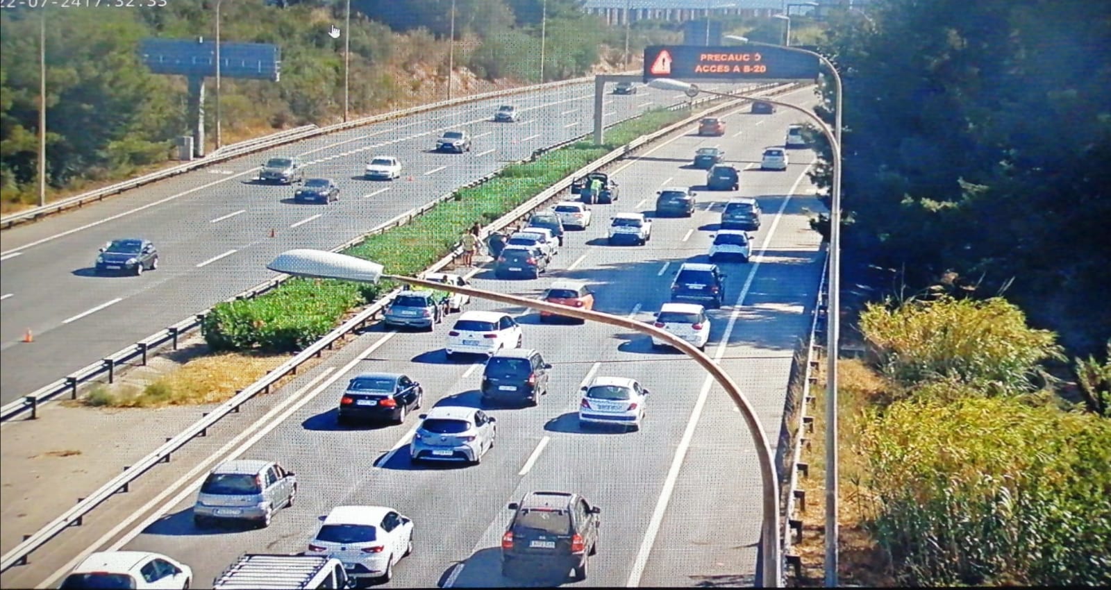 Accident a Alella que va provocar les retencions. Foto: Trànsit
