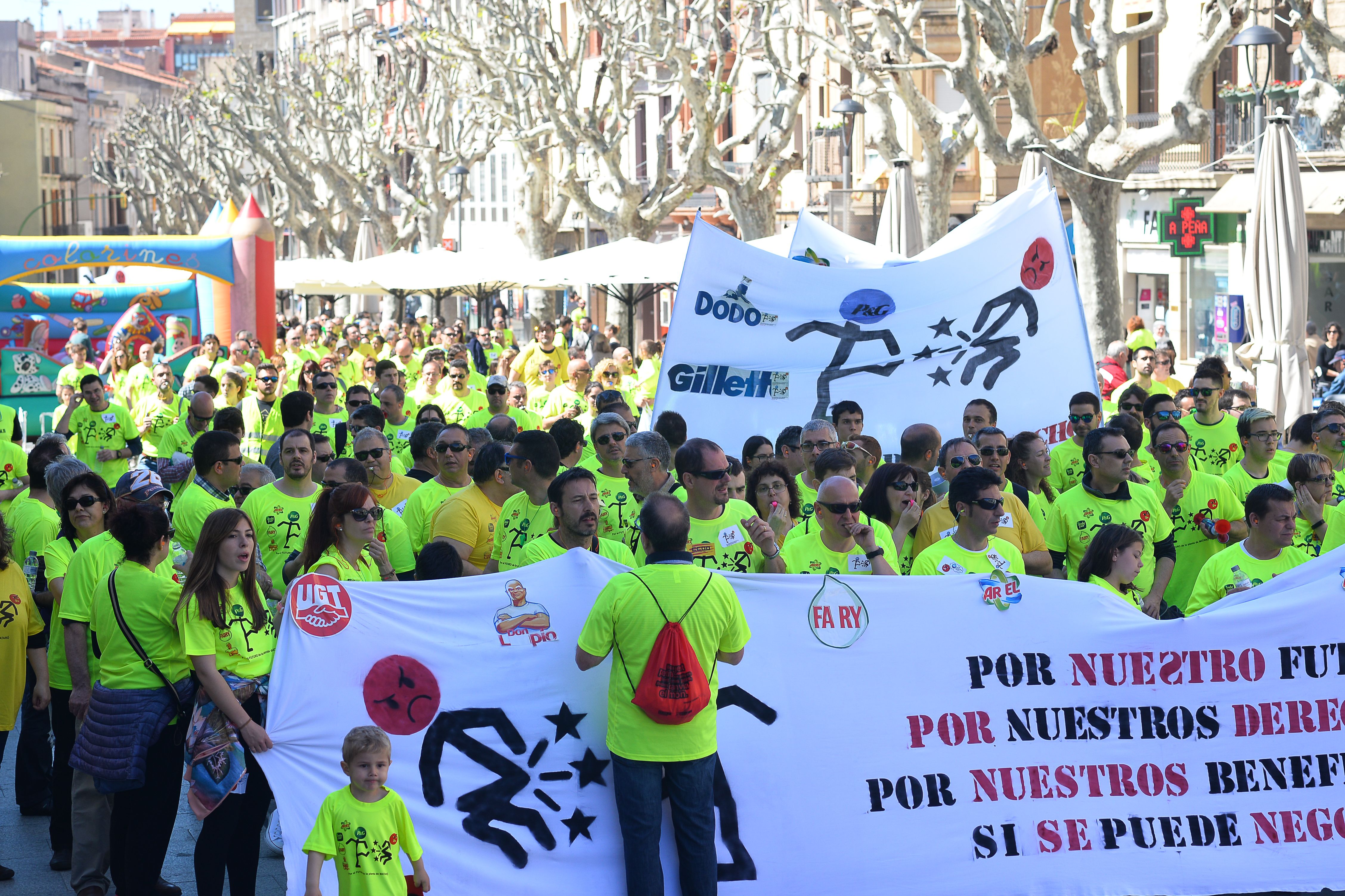Manifestació dels treballadors de Procter, l'abril passat. Foto: R. G. 