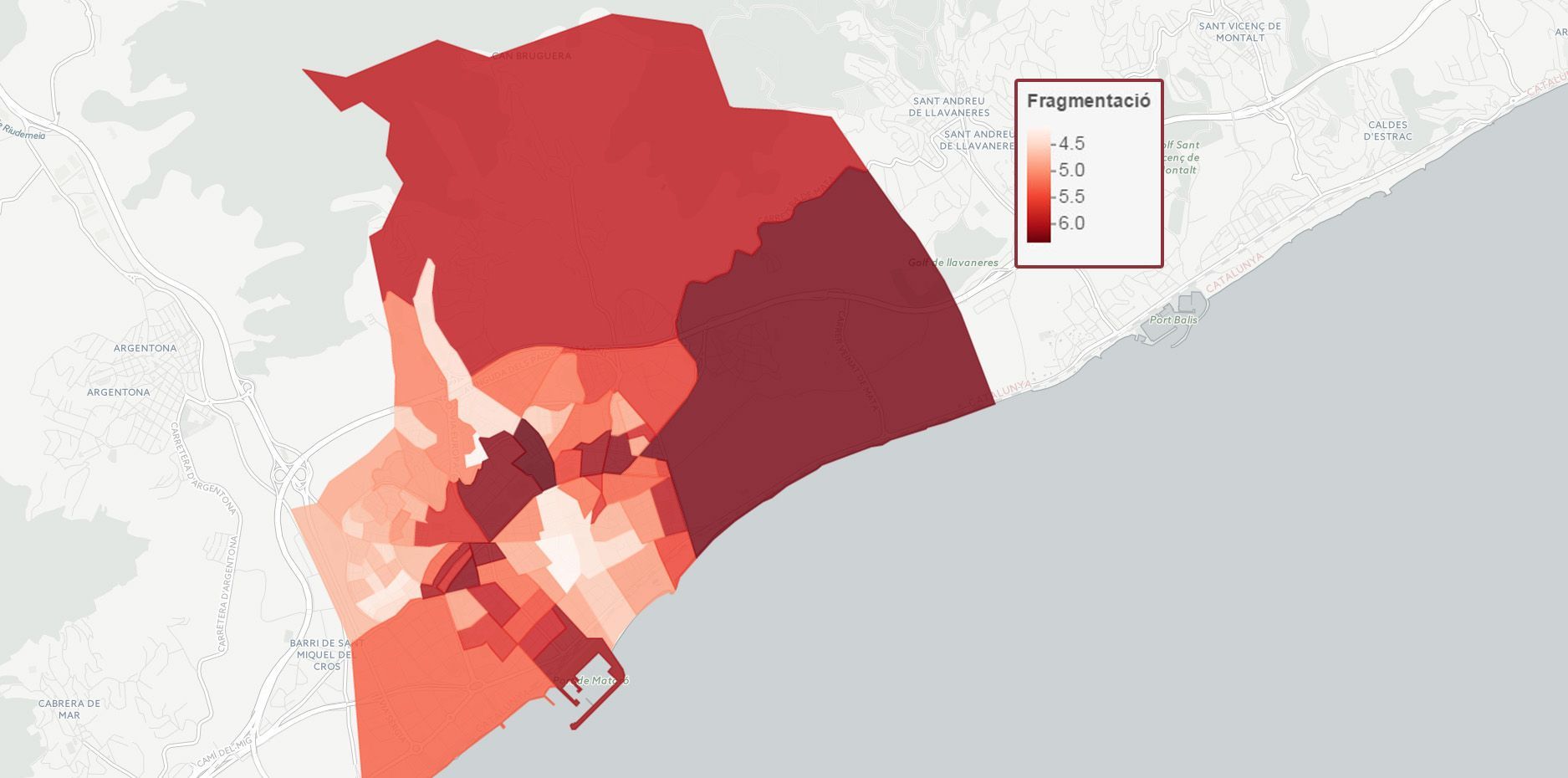 Mapa de la fragmentación electoral en Mataró
