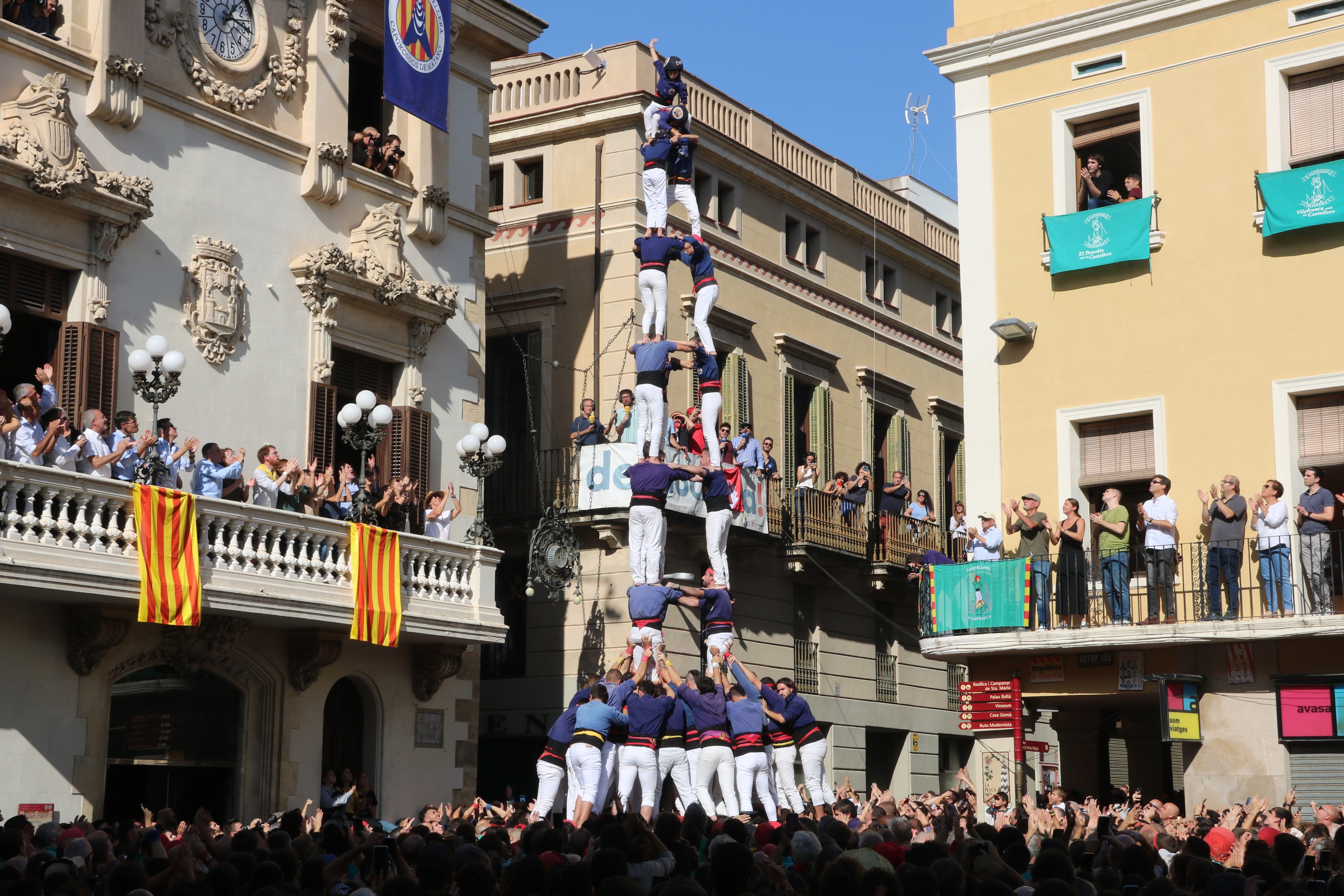 El 3 de 9 dels Capgrossos de Mataró a Vilafranca. Foto: ACN