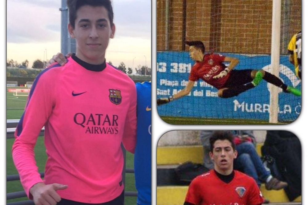 El portero cadete B que busca un lugar al Barça. Foto: CE Mataró