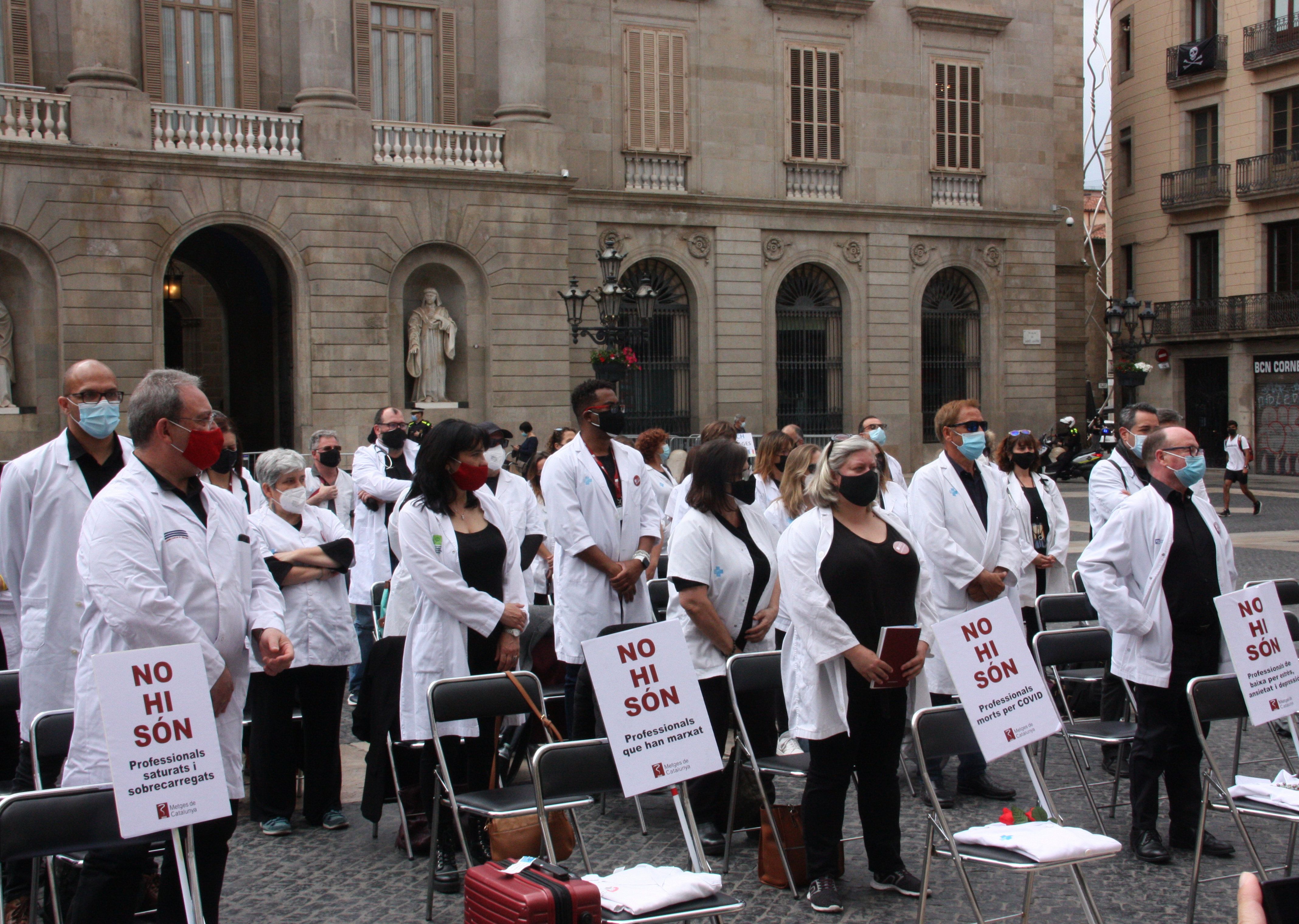 Protesta dels metges de Catalunya, que aniran a la vaga. Foto: ACN