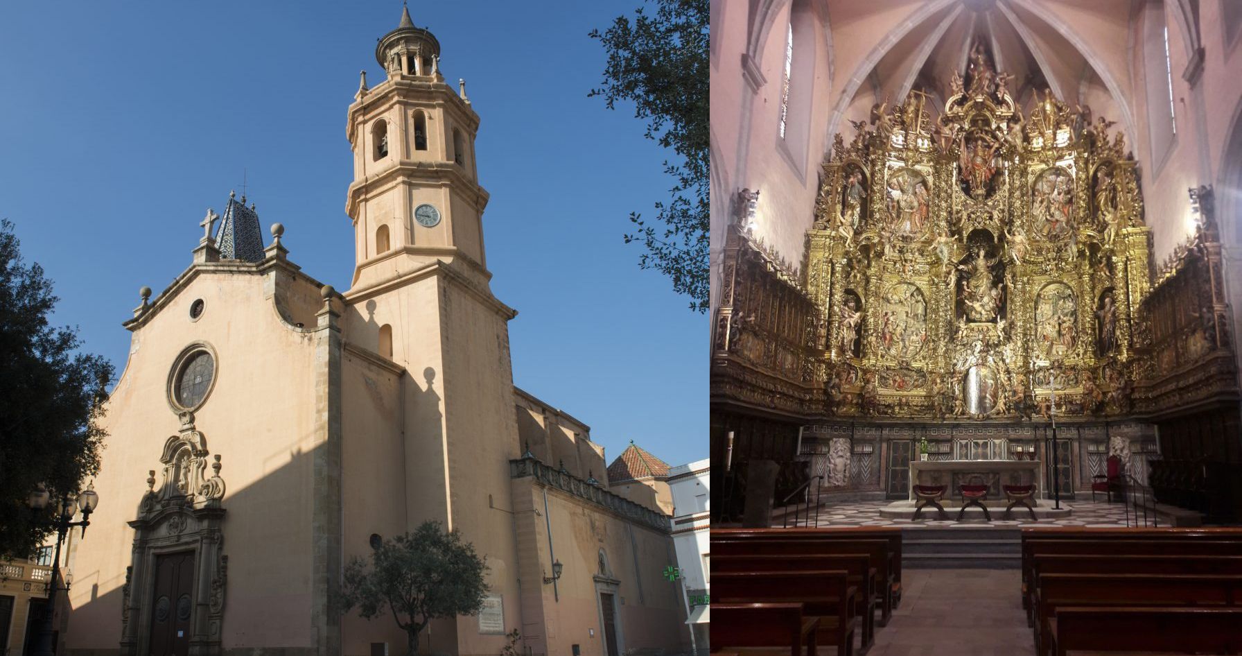 La parròquia de Santa Maria d'Arenys de Mar i el seu preuat altar barroc. Fotos: Ajuntament