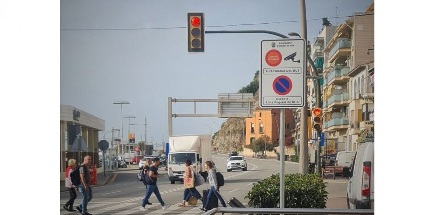 Punt on hi ha les càmeres de seguretat que posaven multes indegudes. Foto: Ajuntament d'Arenys de Mar