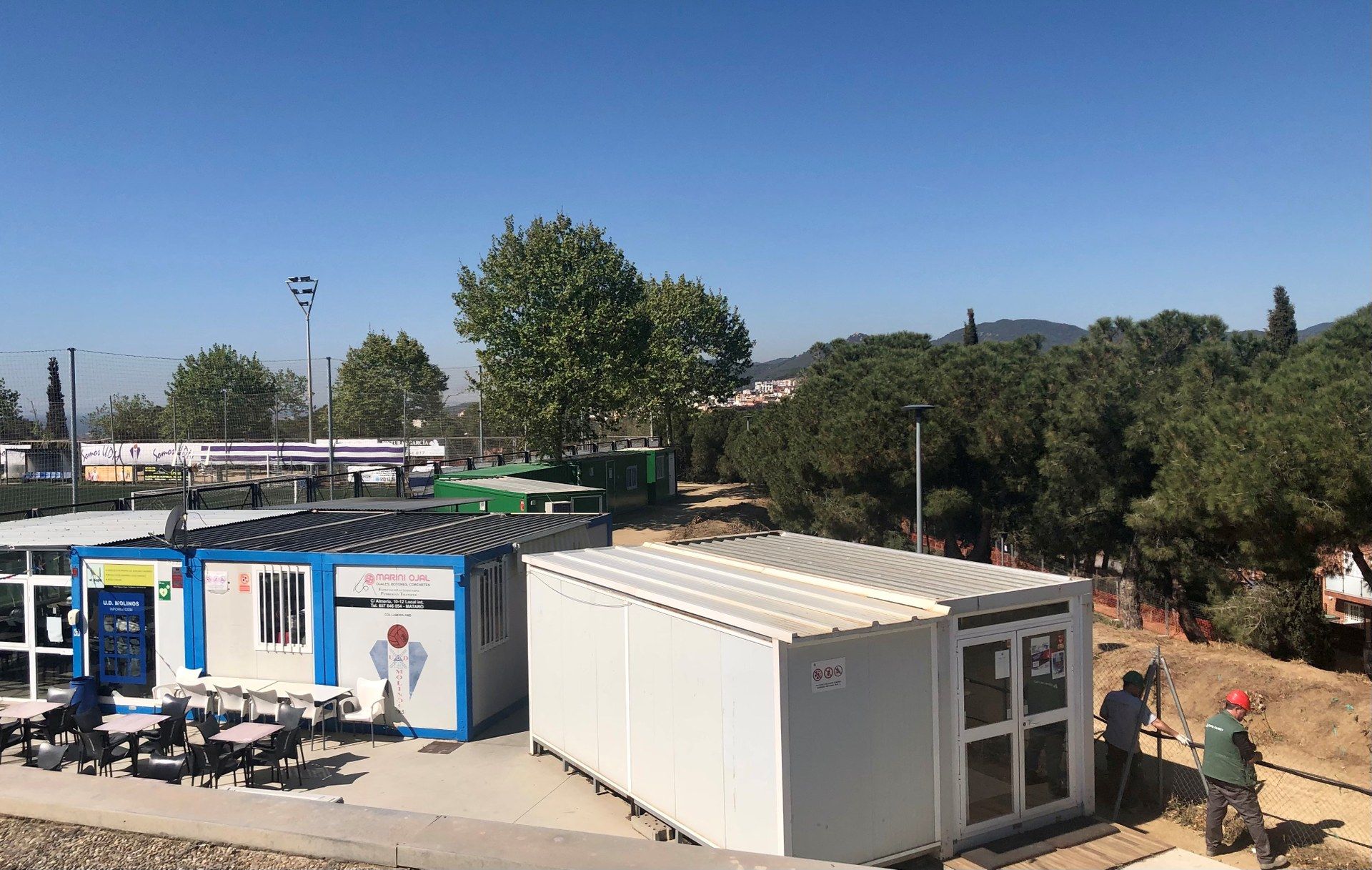 Obres de millora al camp de futbol de Vista Alegre de Mataró. Foto: Ajuntament