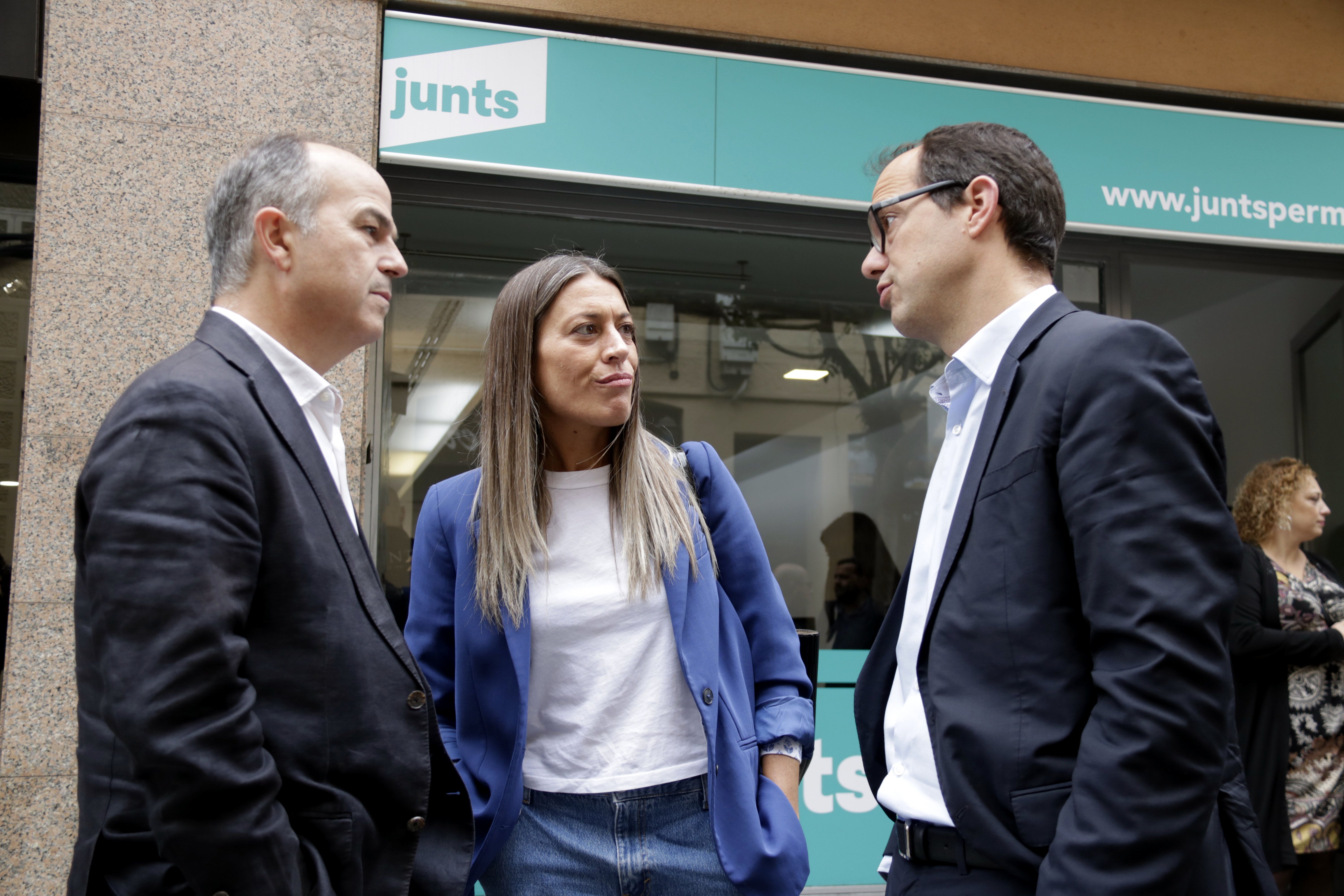 Turull, Nogueras i Canela, en l'acte electoral de Junts a Mataró. Foto: ACN