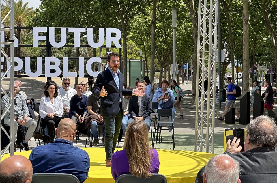 Aragonès, durant l'acte d'ERC Aragonès, durant l'acte d'ERC