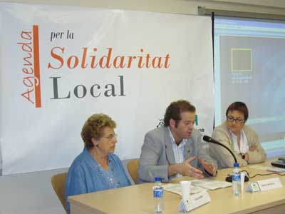 Remei Ribas, Oriol Batista i Àngels Cantos durant la presentació.