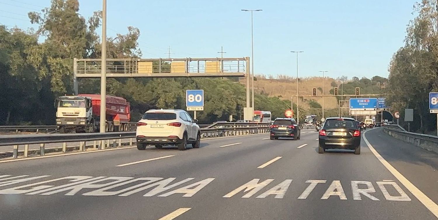 L'autopista C 32, on s'ha produït l'accident, a Mataró