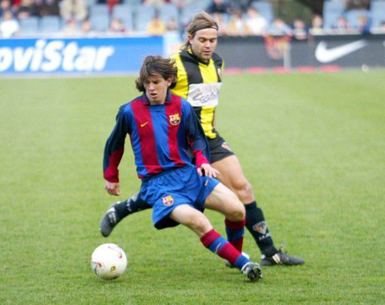 Un moment del debut de Messi contra el CE Mataró. Foto: Mundo Deportivo