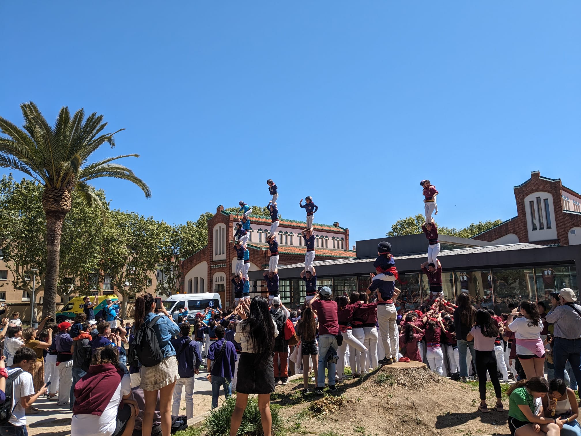 Els pilars finals de les tres colles. Foto: Cedida Els pilars finals de les tres colles. Foto: Cedida