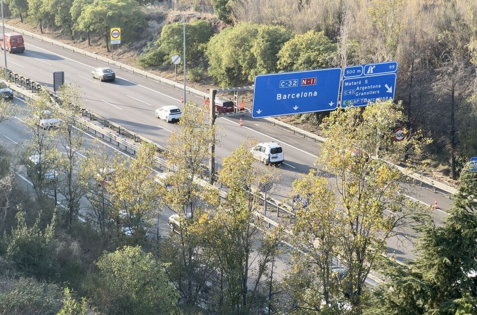 La autopista C-32 a su paso por el Maresme La autopista C-32 a su paso por el Maresme