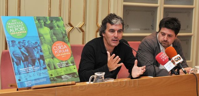 Penedès i Pera durant la roda de premsa Penedès i Pera durant la roda de premsa
