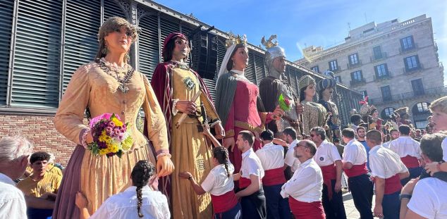Els Gegants de Mataró, a la trobada de Gegants Centenaris de Barcelona. Foto: Cedida