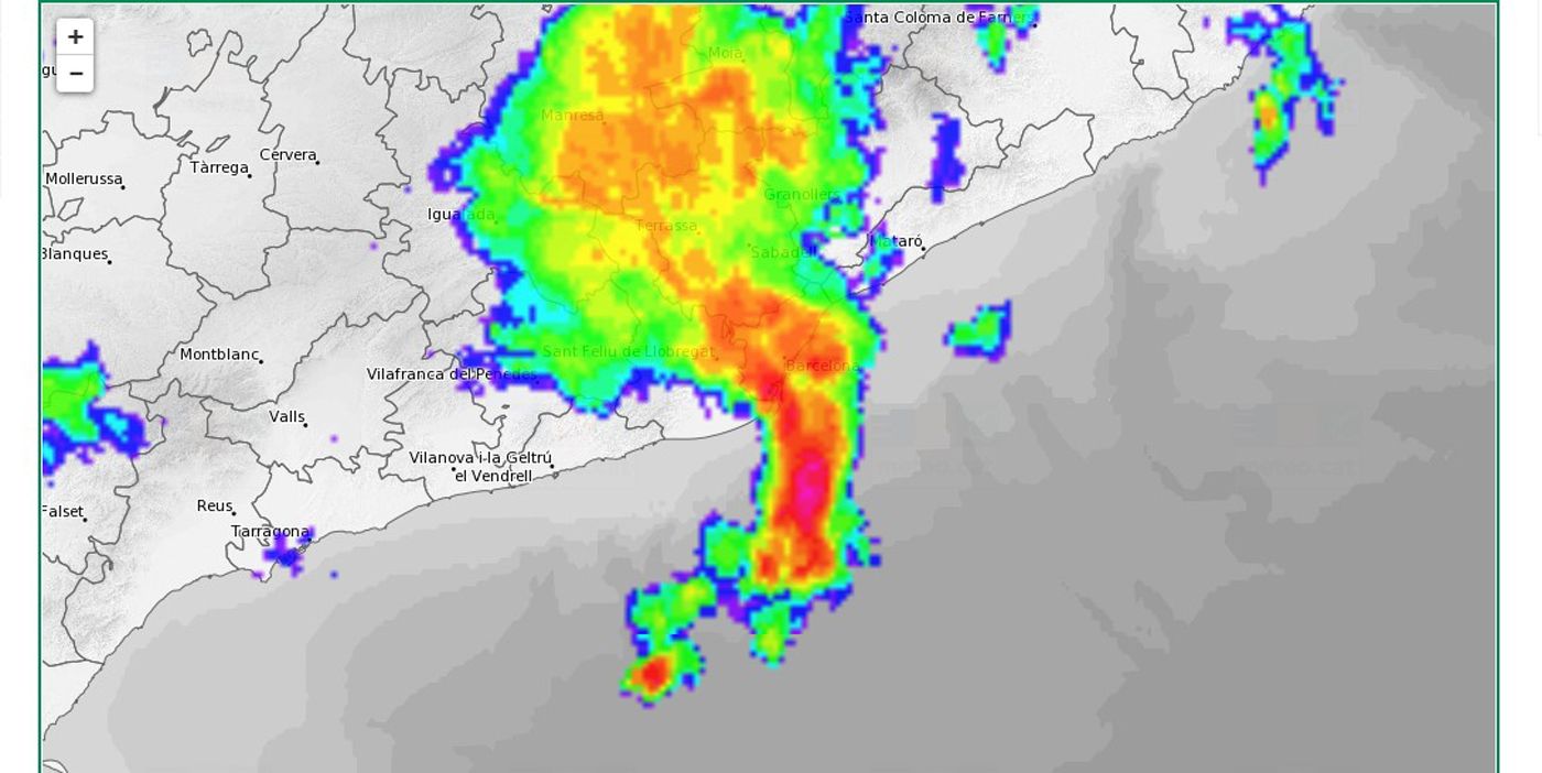 Pluges torrencials acostant se al Maresme