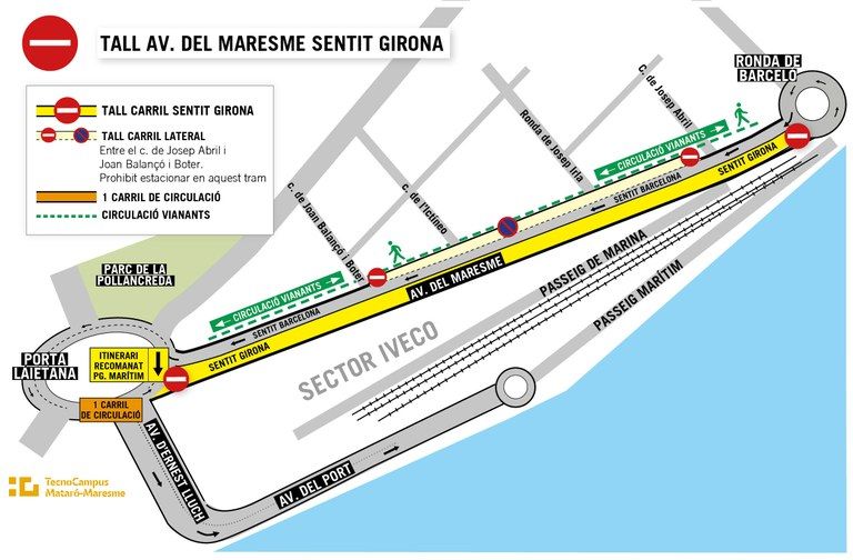 El tall de l'Avinguda del Maresme El tall de l'Avinguda del Maresme