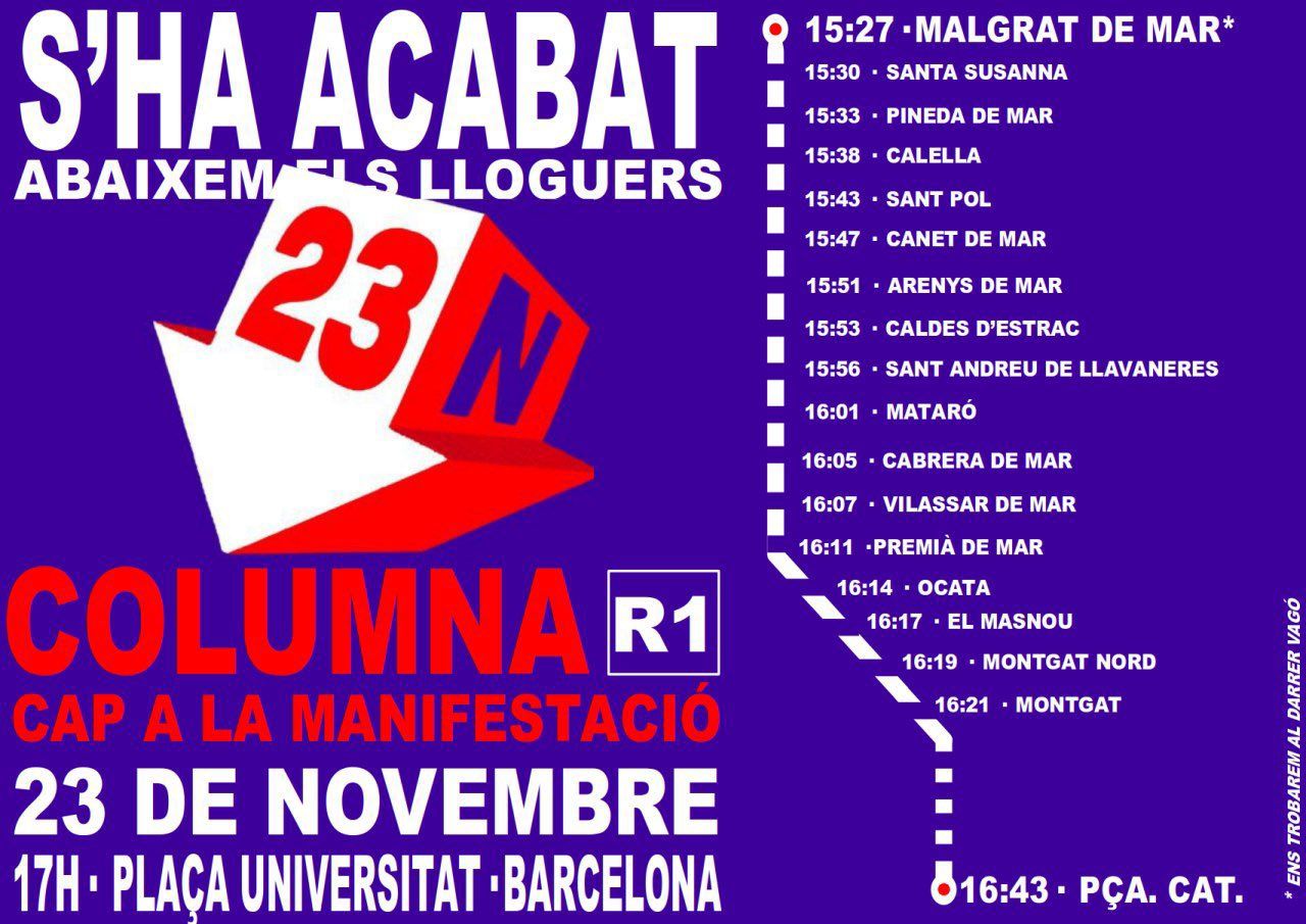 La columna maresmenca a la manifestació La columna maresmenca a la manifestació