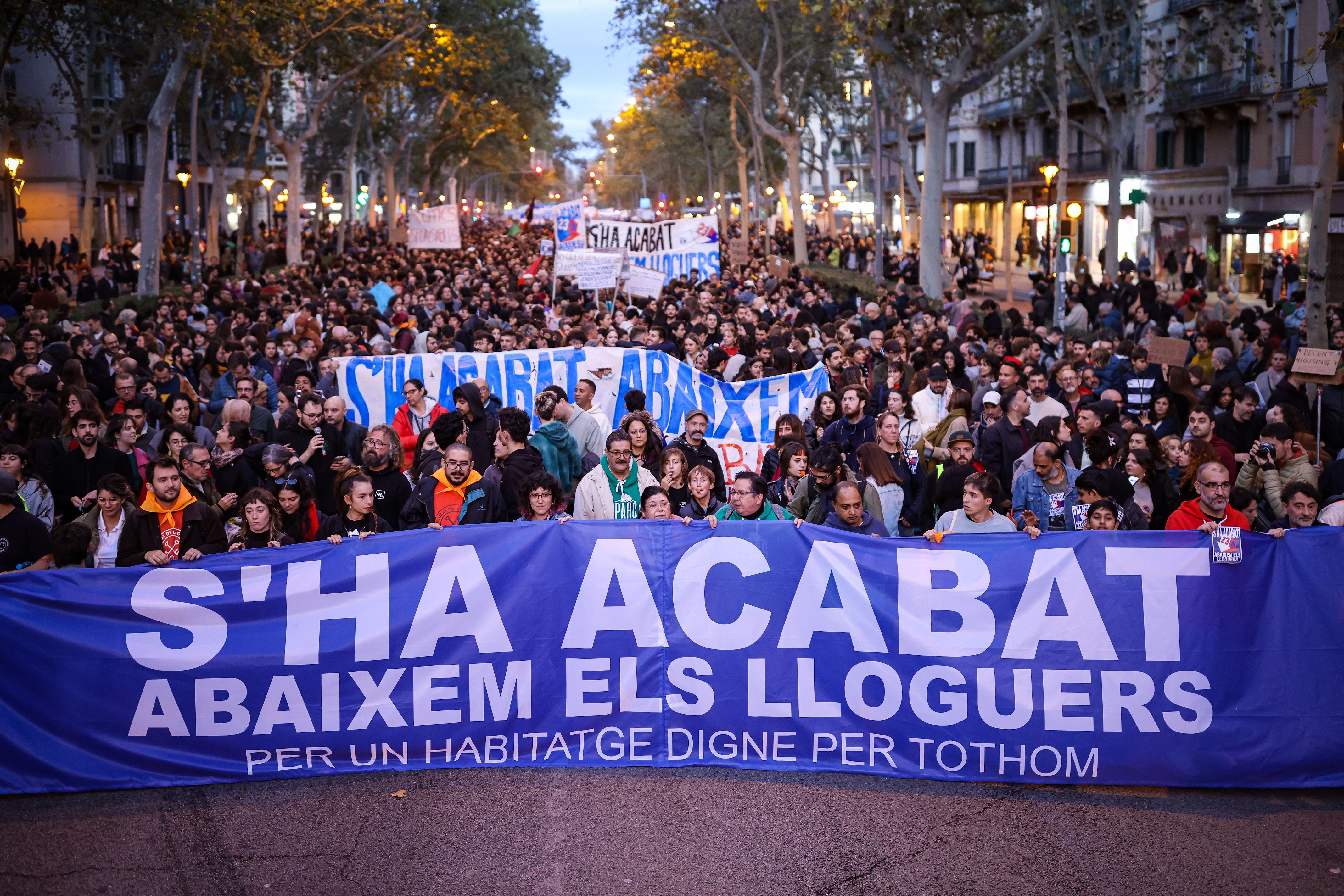 Manifestació a Barcelona que reclama abaixar els lloguers