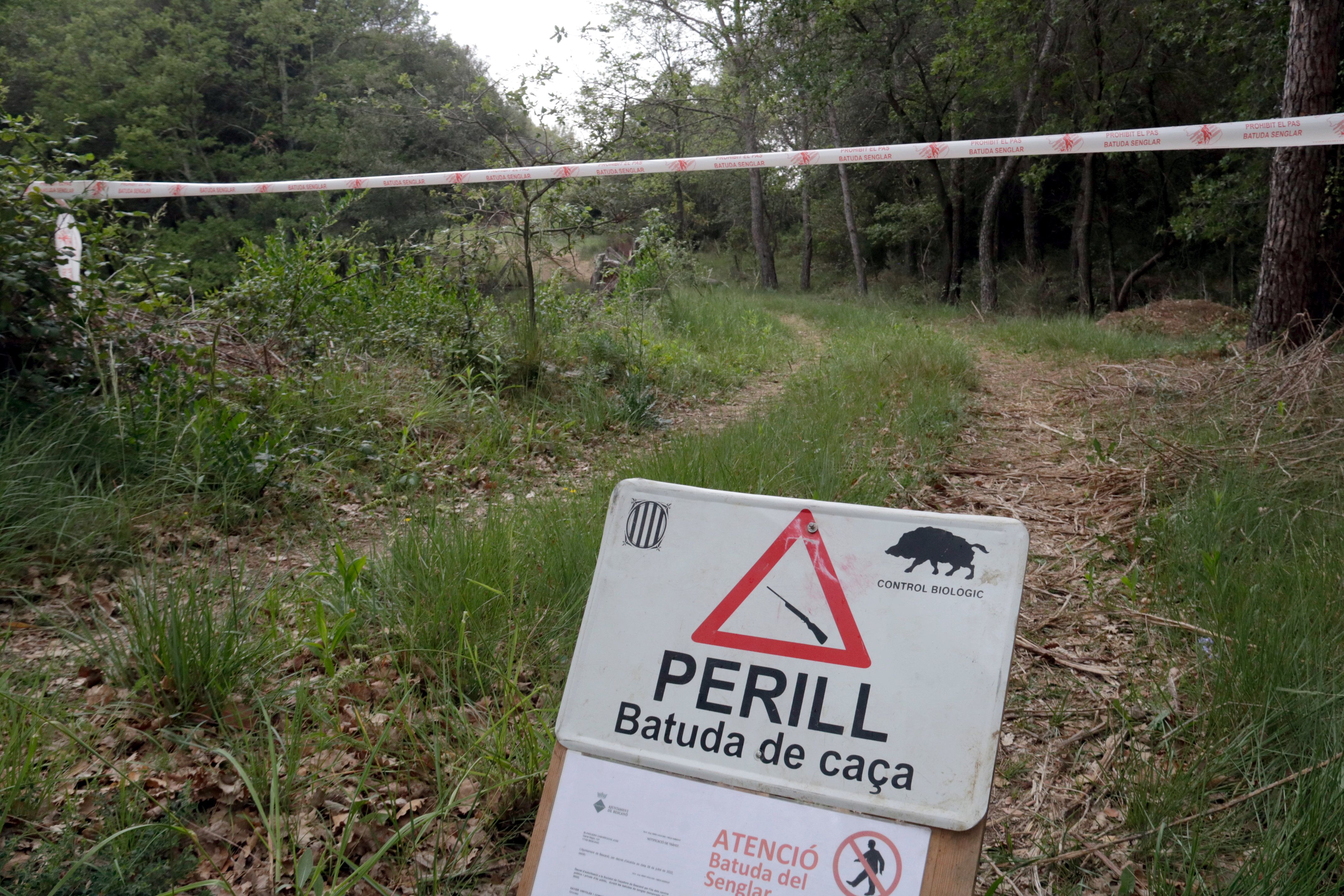 Cartell indicant una zona de caça: Mataró reclama millorar la seguretatt. Foto: ACN