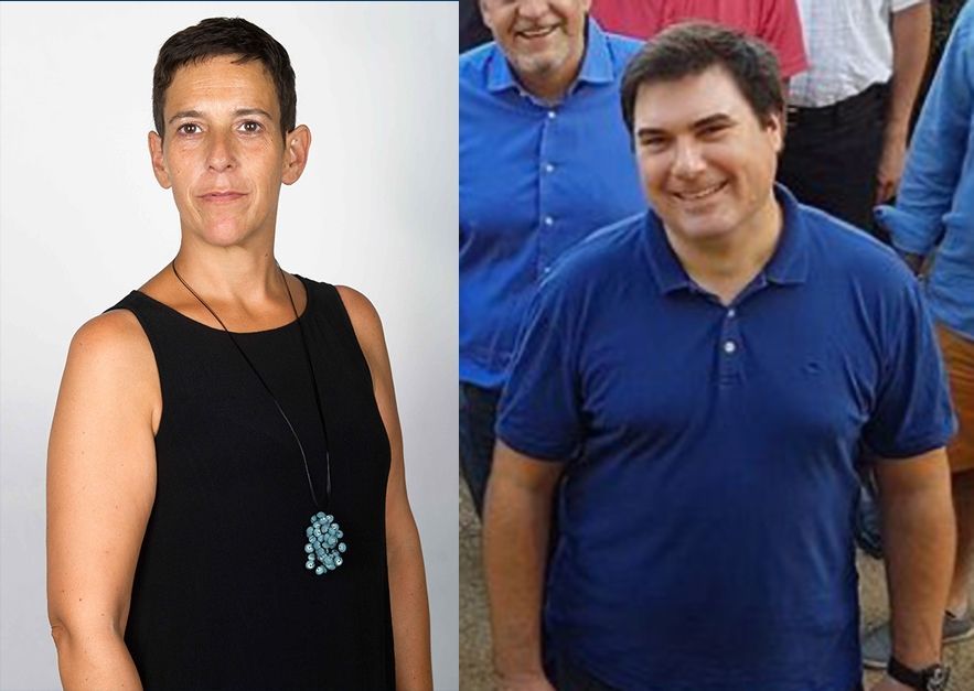 La presidenta d'ERC al Maresme, Mònica Palacín, i del PDECat, Carles Bosch