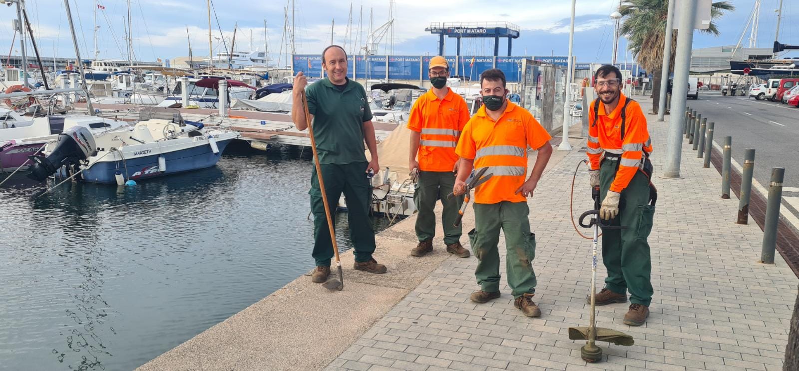 Servei de manteniment de jardineria del CEO al Port de Mataró. Foto: Fundació Maresme