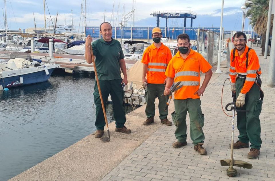 Servei de manteniment de jardineria del CEO al Port de Mataró. Foto: Fundació Maresme