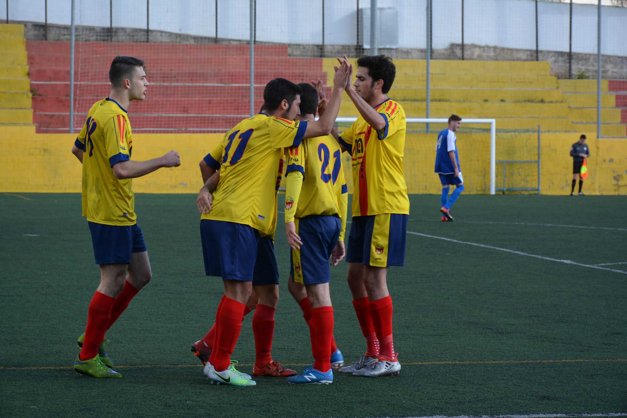 Celebración del primer gol.