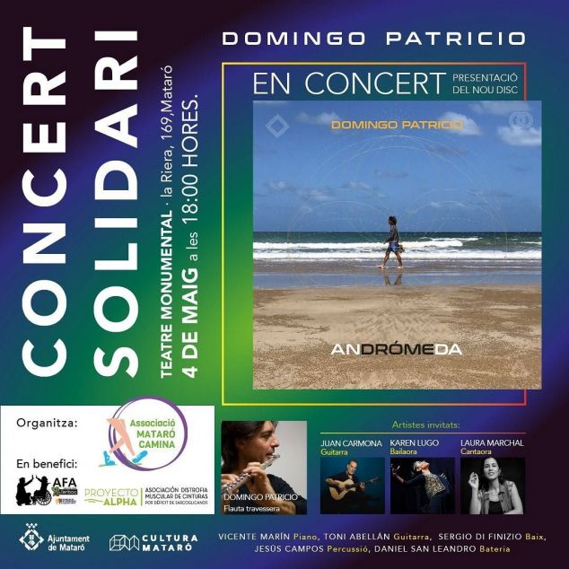 Cartell del concert solidari de l'associació Mataró Camina, que tindrà lloc el proper diumenge 4 de maig al Teatre Monumental de Mataró Cartell del concert solidari de l'associació Mataró Camina, que tindrà lloc el proper diumenge 4 de maig al Teatre Monumental de Mataró