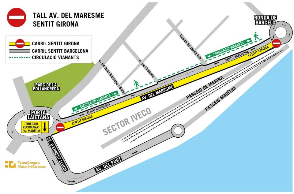 Corte de la avenida Maresme Corte de la avenida Maresme
