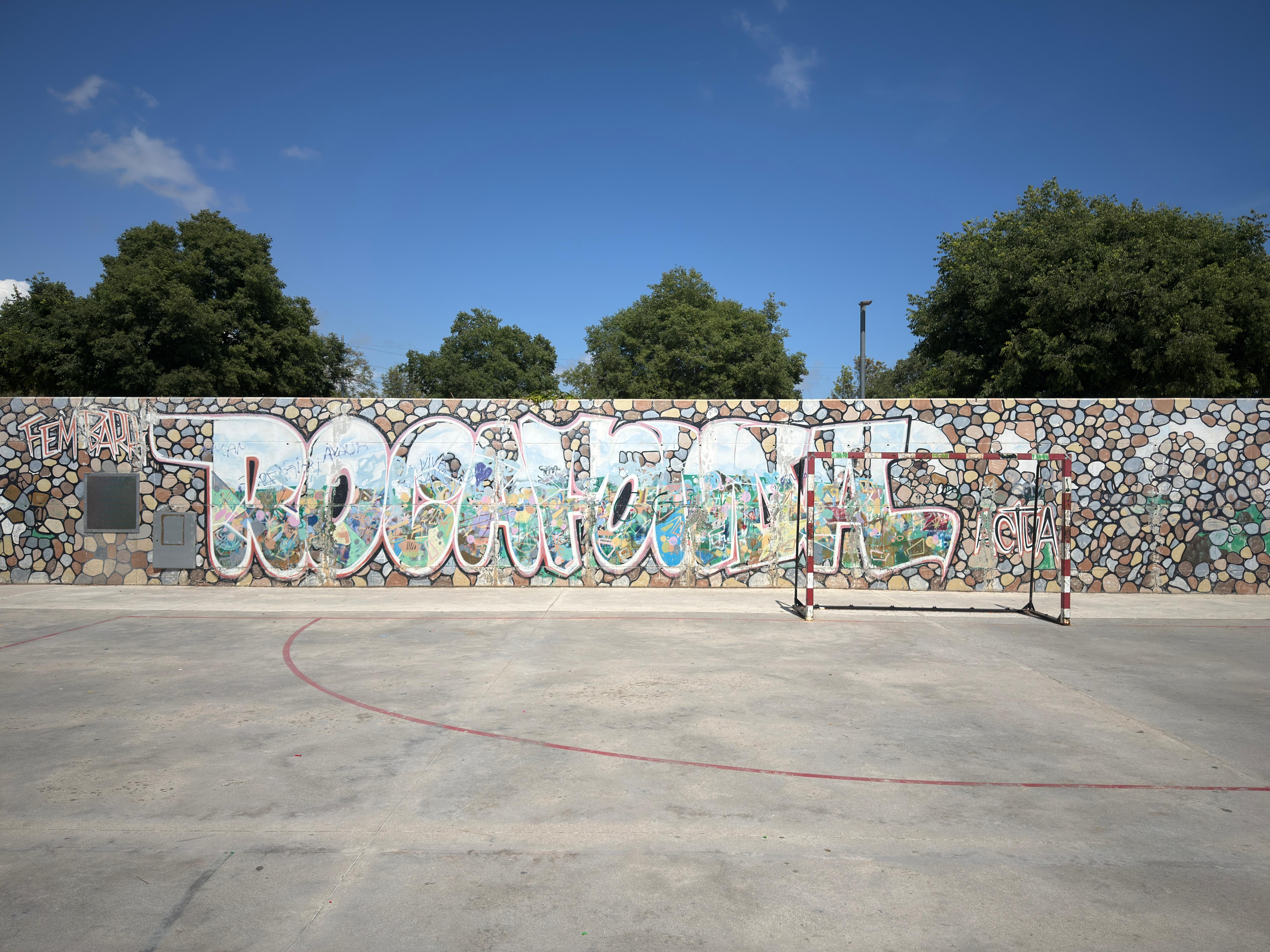 El mur del parc de Rocafonda. Foto: R. Gallofré