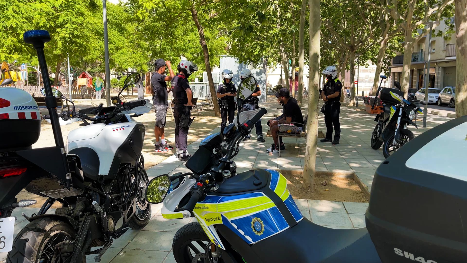 Control policial en Mataró