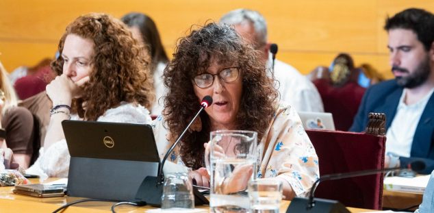 Ple Municipal contra del tancament de línies escola pública, Bea Delgado. Foto: R,Gallofré