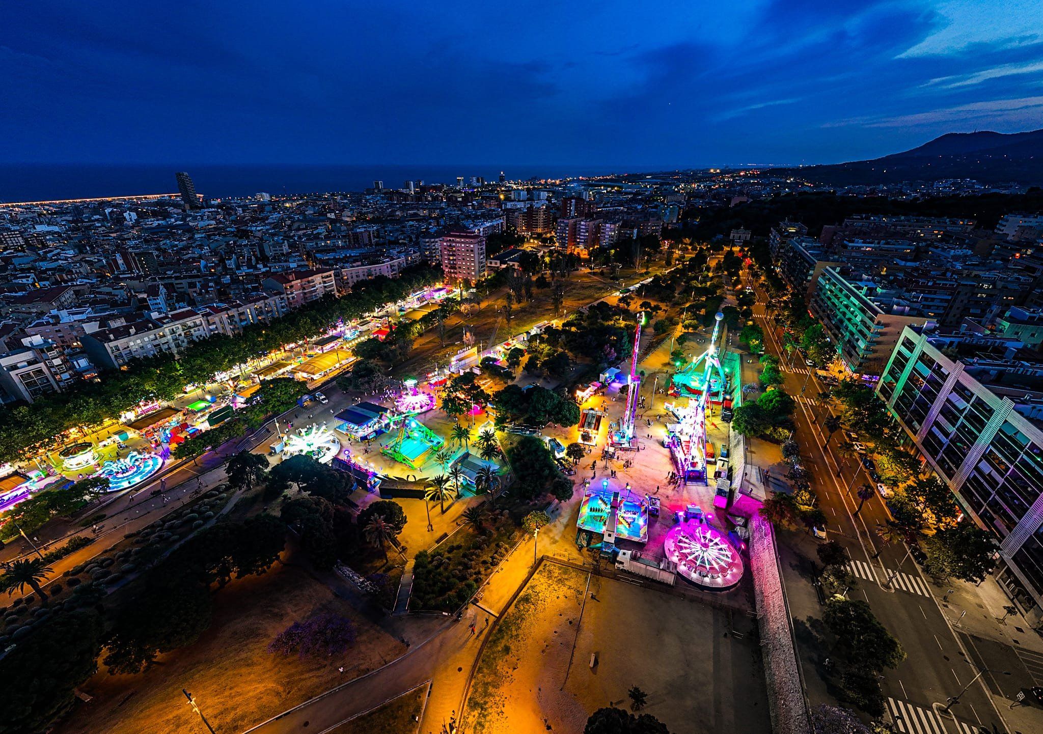 La feria de Mataró, a vista de pájaro. Foto: Policía Local