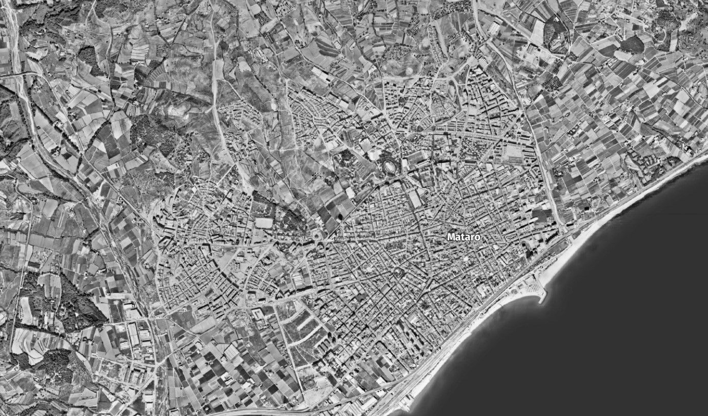 Mataró a vista d'ocell l'any 1975