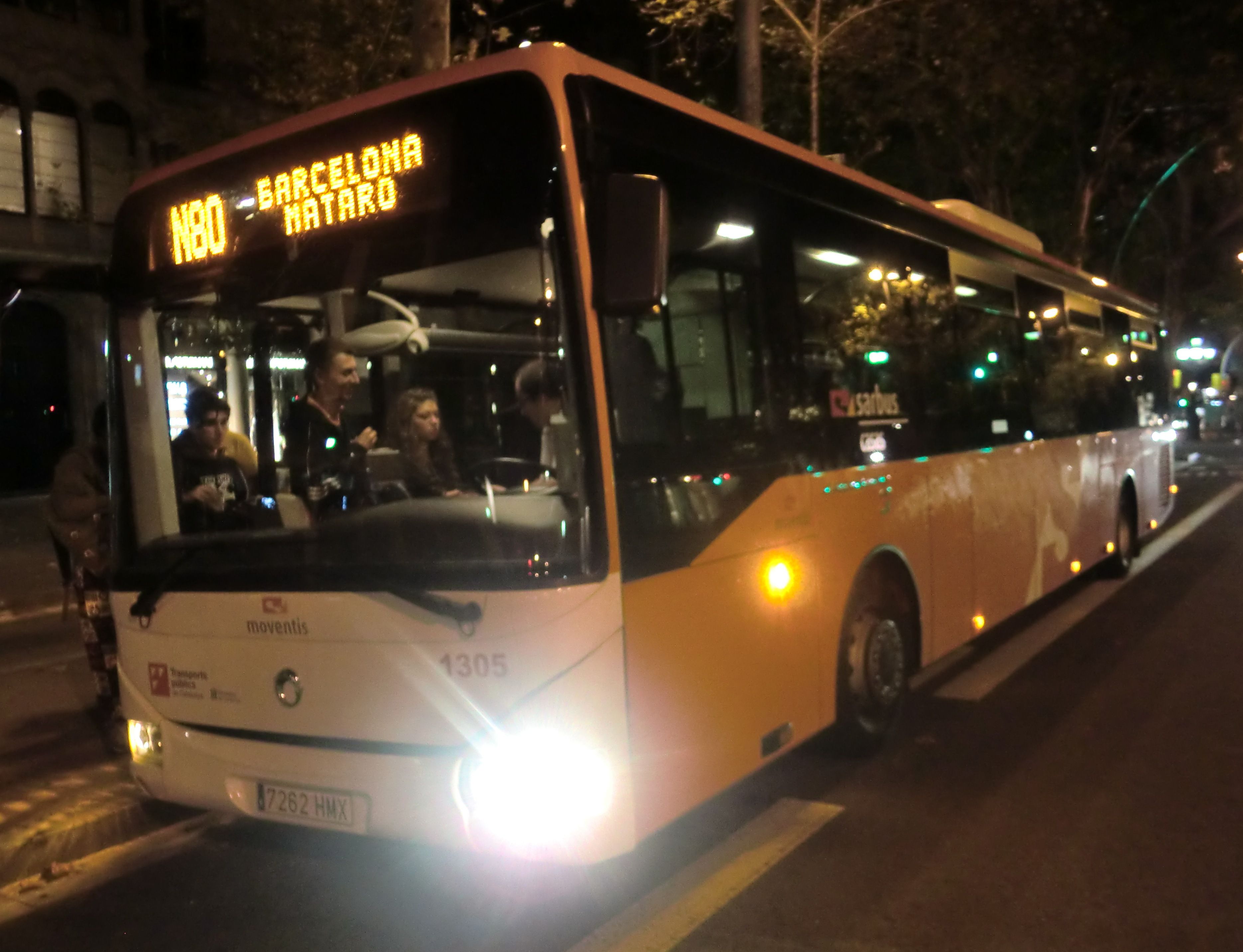 Autobús N80 Barcelona Mataró
