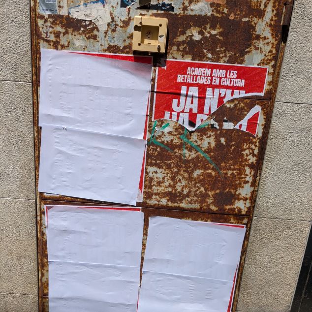 Cartells en contra de Heidi Pérez i David Bote penjats pel Jovent Republicà i tapats pel PSC