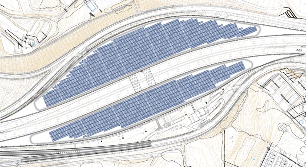 Parc solar a l'antic peatge d'Arenys de Mar